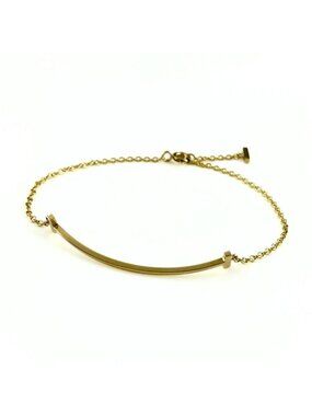 Tiffany & Co T Smile Bracelet YG Yellow Gold Bangles